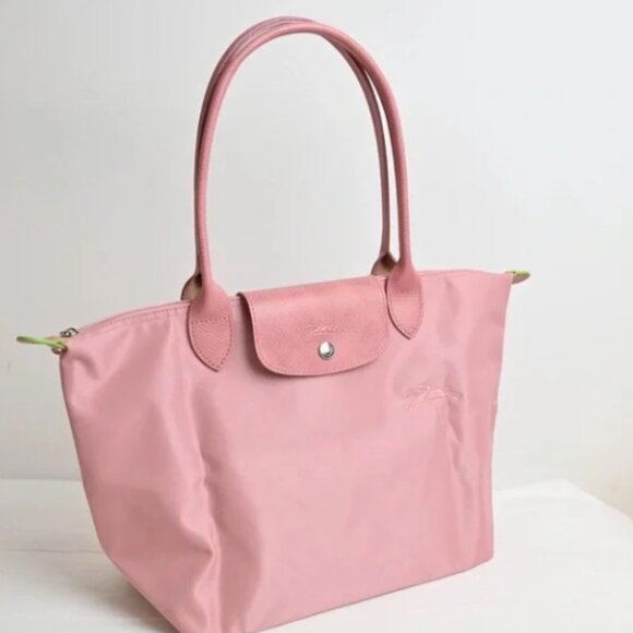 Le Pliage Green Large Shoulder Bag flower pink color - Picture 4 of 5